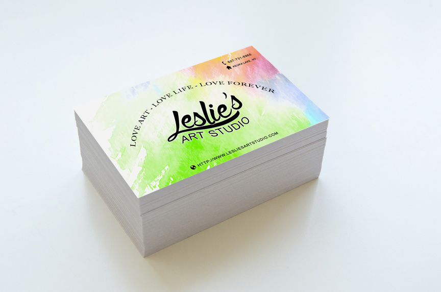 Doug Amey Graphic Design, Leslie's Art Studio Business Cards