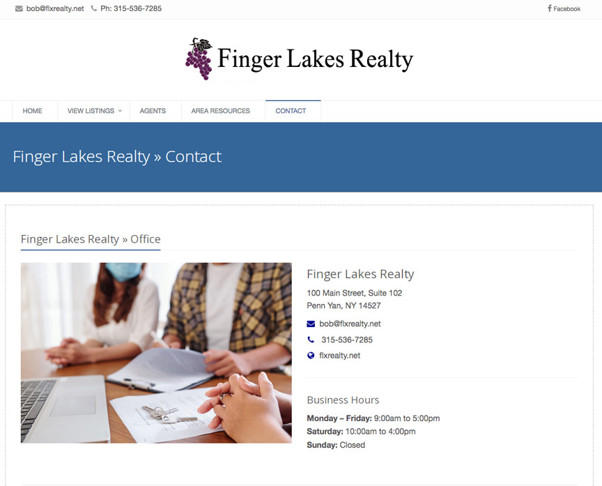 Website Design Finger Lakes Realty, Penn Yan, NY