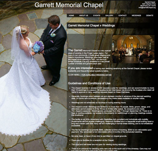 Doug Amey website Design, Garrett Memorial Chapel