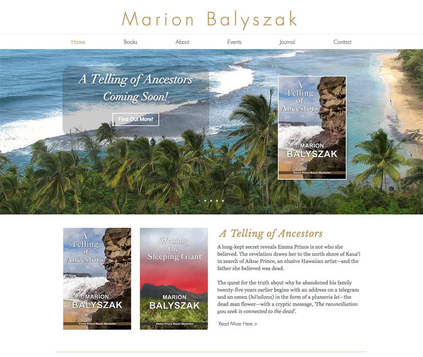 Doug Amey website Design, Writer Marion Balyszak