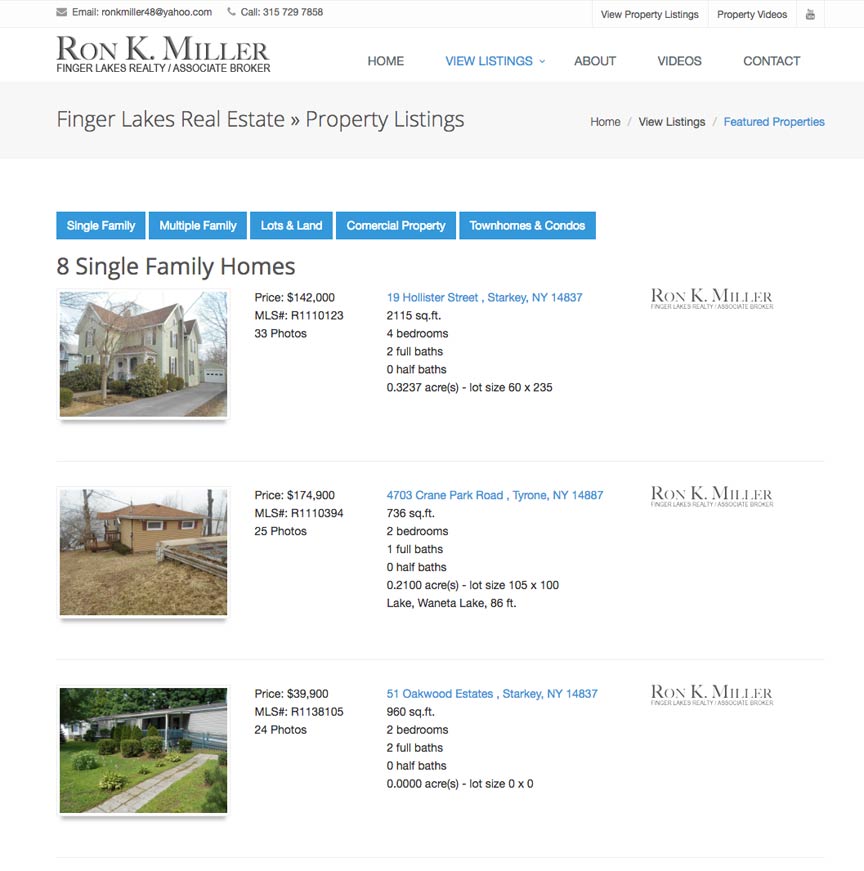 Doug Amey website Design, Ron K. Miller Realtor