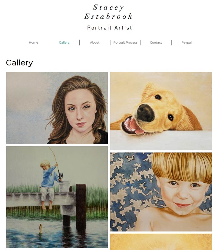 Doug Amey website Design, Artist Stacey Estabrook