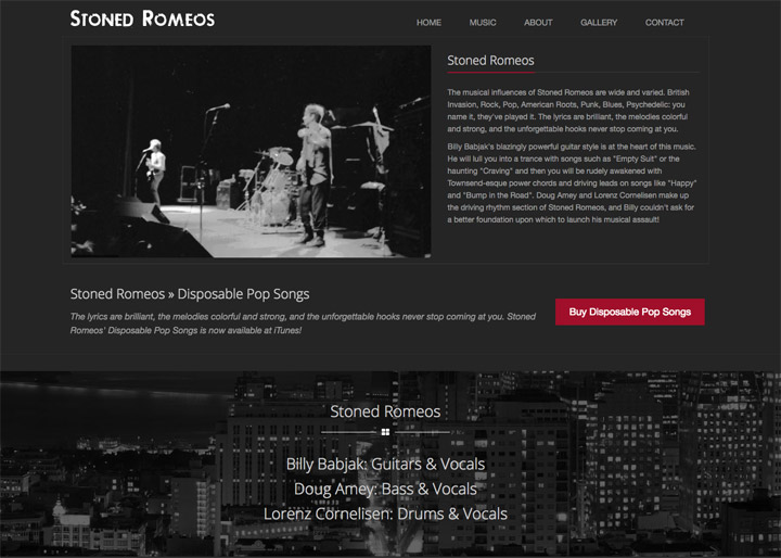 Stoned Romeos Website Design