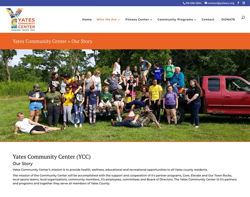 Yates Community Center Website Design