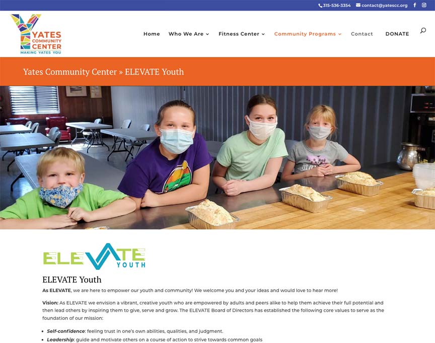 Web Design for Yates Community Center
